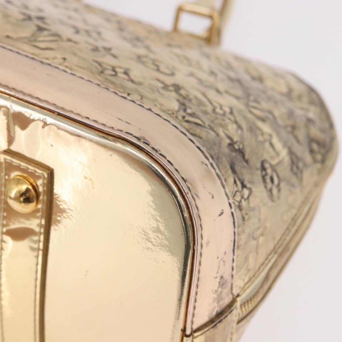 LOUIS VUITTON Monogram Miroir Alma MM Hand Bag Gold Dore M93624 LV Auth 188794A