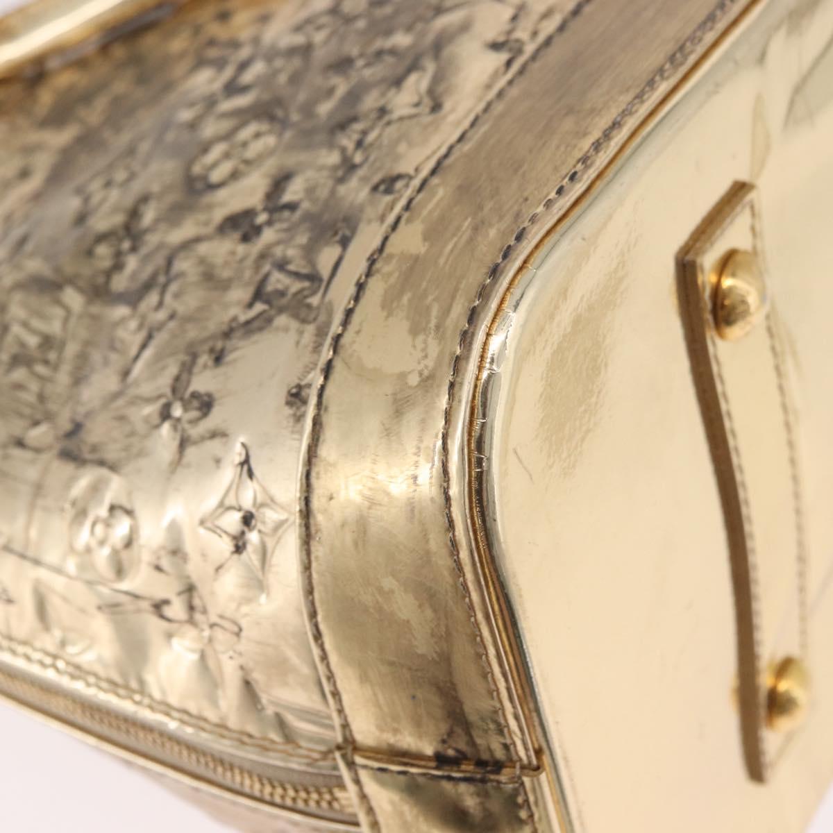 LOUIS VUITTON Monogram Miroir Alma MM Hand Bag Gold Dore M93624 LV Auth 188794A