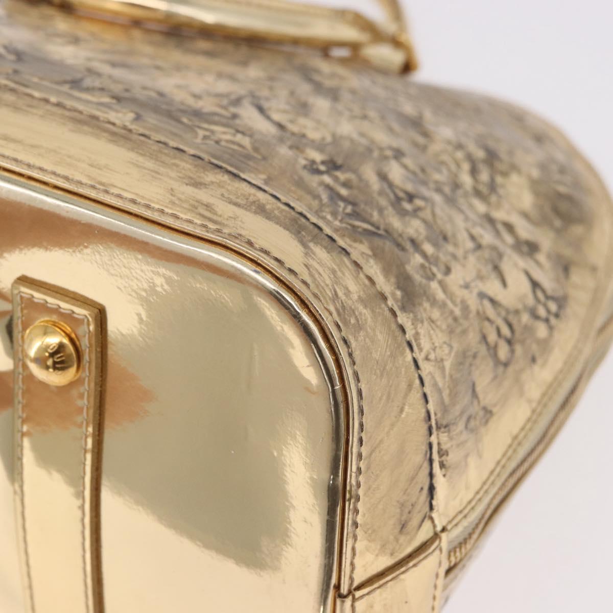 LOUIS VUITTON Monogram Miroir Alma MM Hand Bag Gold Dore M93624 LV Auth 188794A