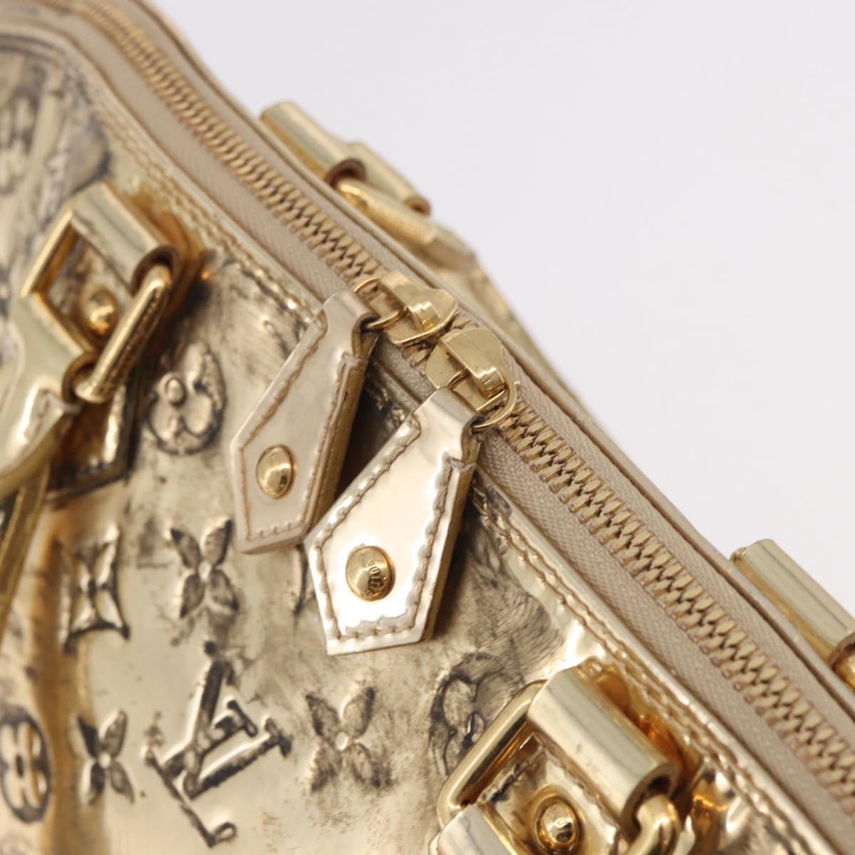 LOUIS VUITTON Monogram Miroir Alma MM Hand Bag Gold Dore M93624 LV Auth 188794A