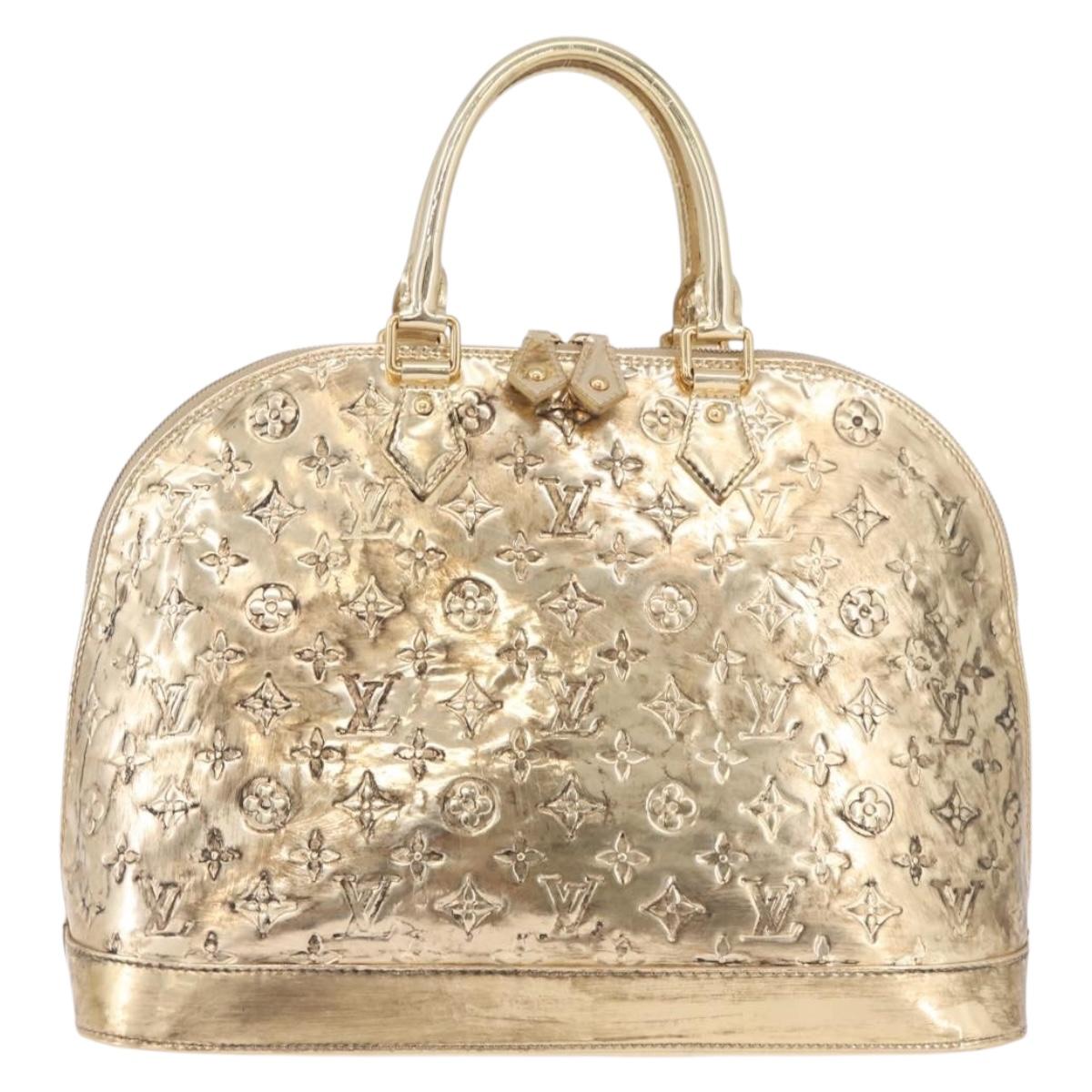 LOUIS VUITTON Monogram Miroir Alma MM Hand Bag Gold Dore M93624 LV Auth 188794A