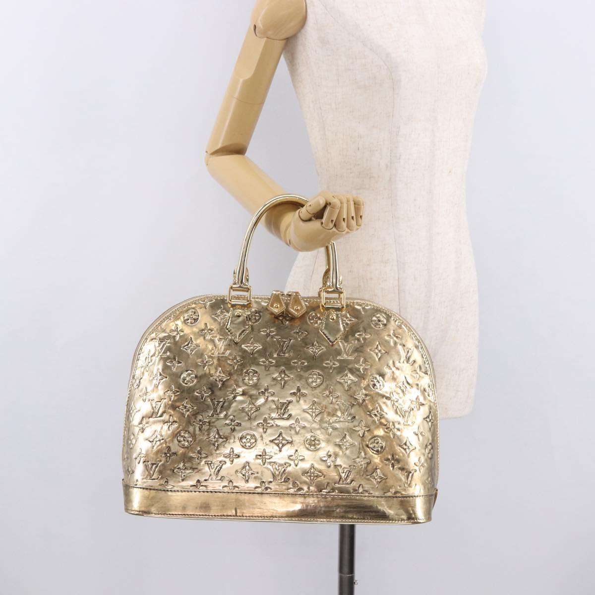 LOUIS VUITTON Monogram Miroir Alma MM Hand Bag Gold Dore M93624 LV Auth 188794A