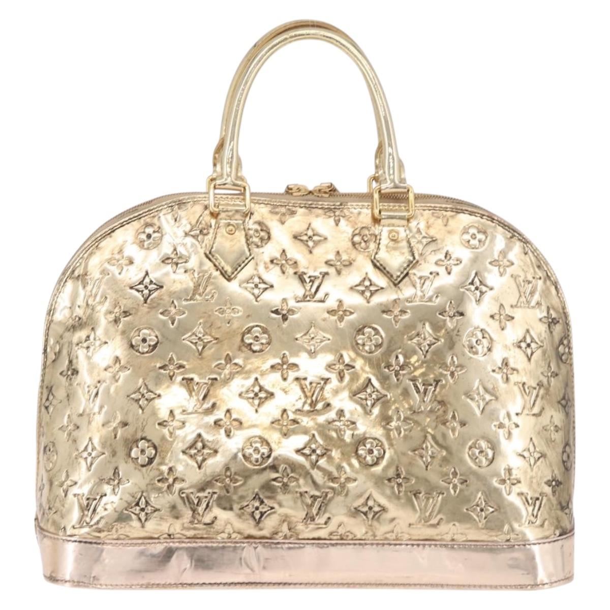 LOUIS VUITTON Monogram Miroir Alma MM Hand Bag Gold Dore M93624 LV Auth 188794A