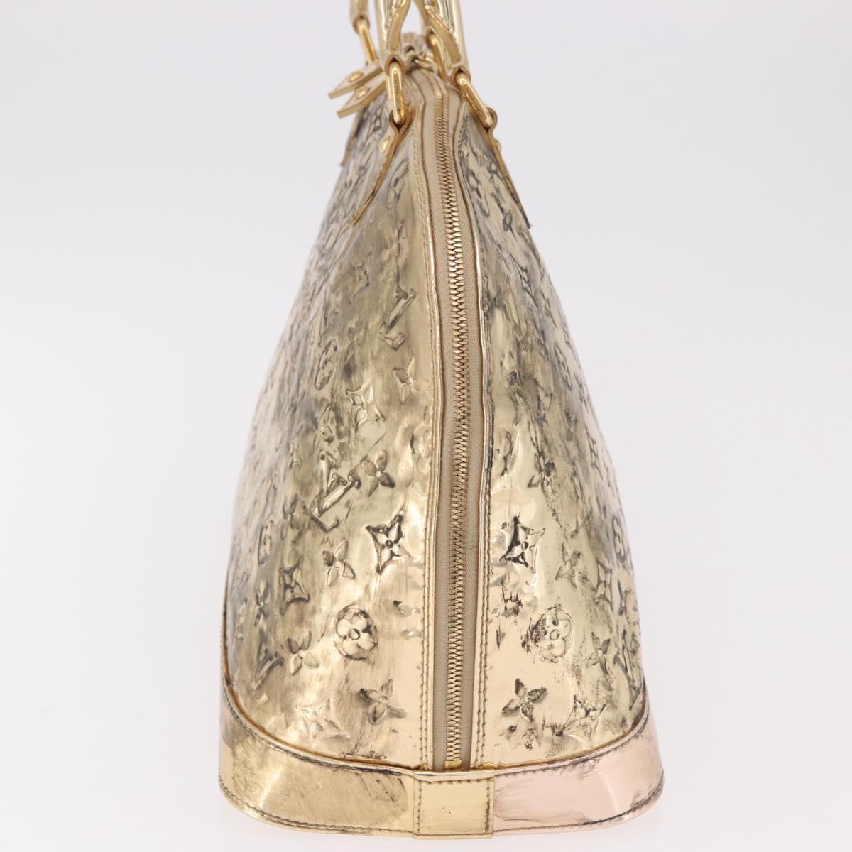 LOUIS VUITTON Monogram Miroir Alma MM Hand Bag Gold Dore M93624 LV Auth 188794A