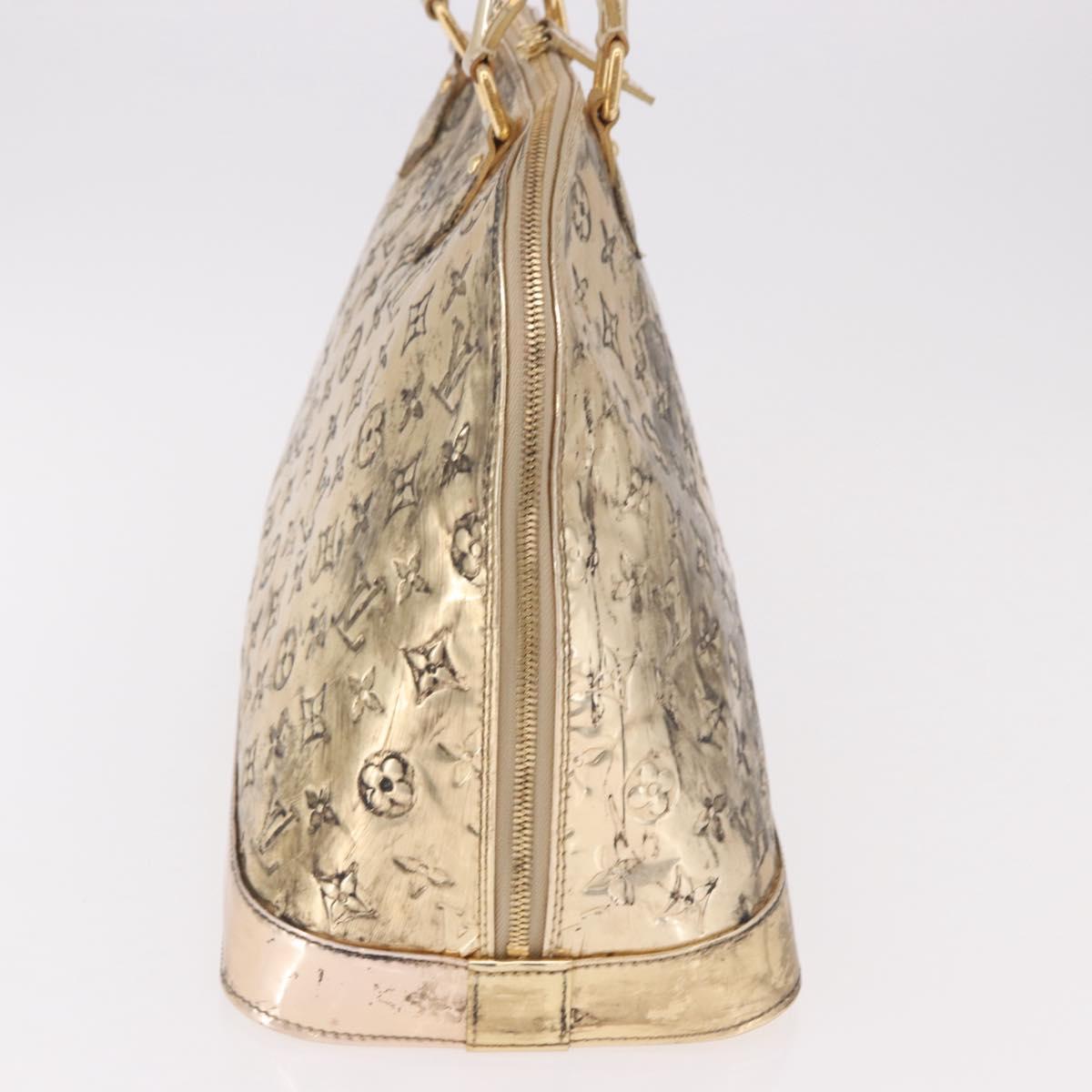 LOUIS VUITTON Monogram Miroir Alma MM Hand Bag Gold Dore M93624 LV Auth 188794A