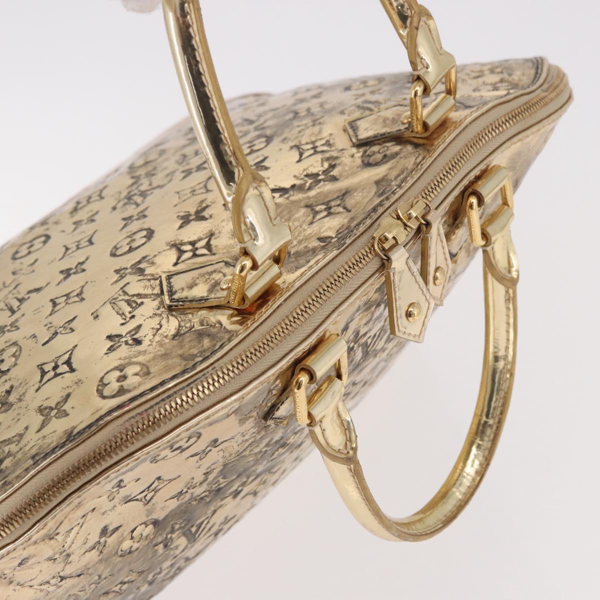 LOUIS VUITTON Monogram Miroir Alma MM Hand Bag Gold Dore M93624 LV Auth 188794A