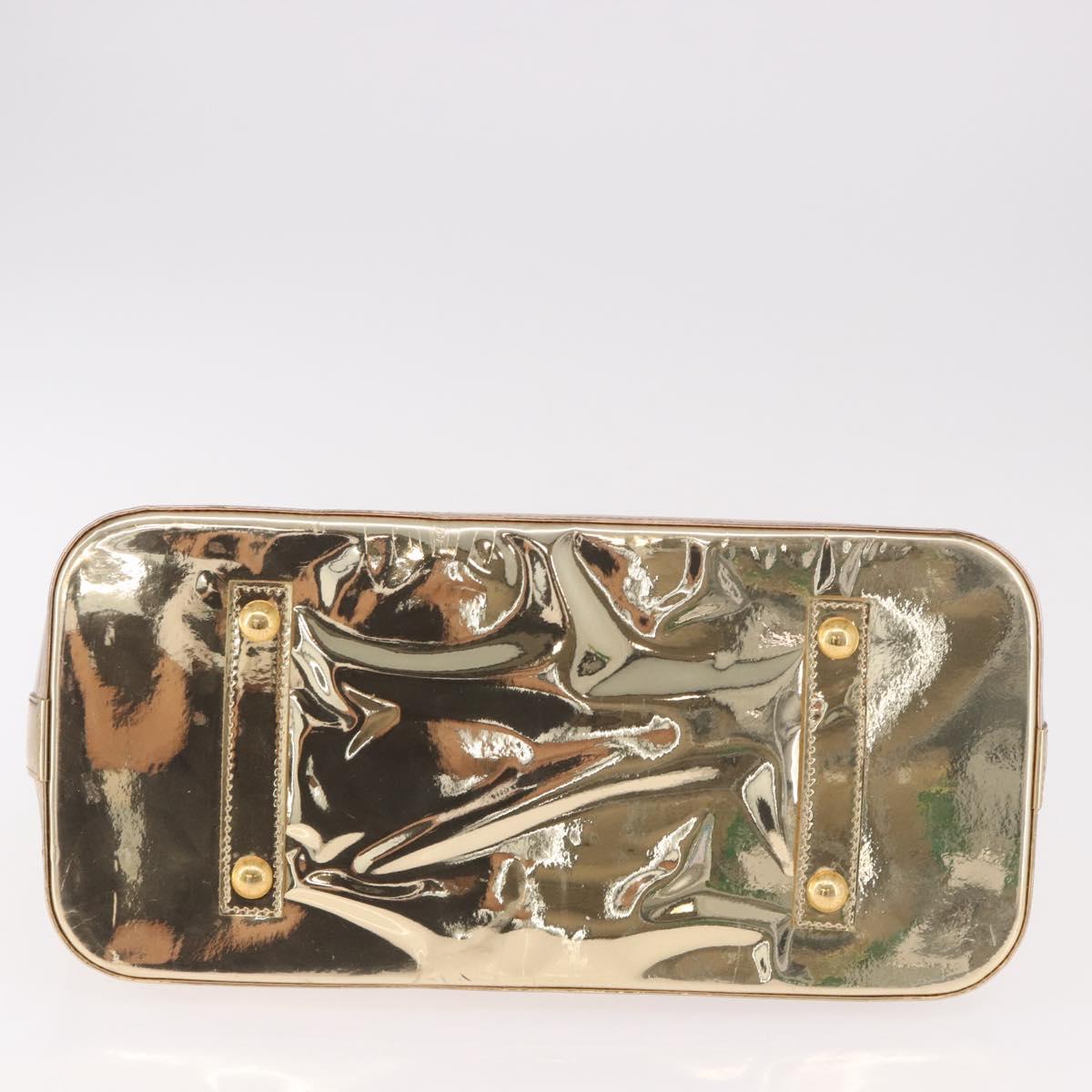 LOUIS VUITTON Monogram Miroir Alma MM Hand Bag Gold Dore M93624 LV Auth 188794A
