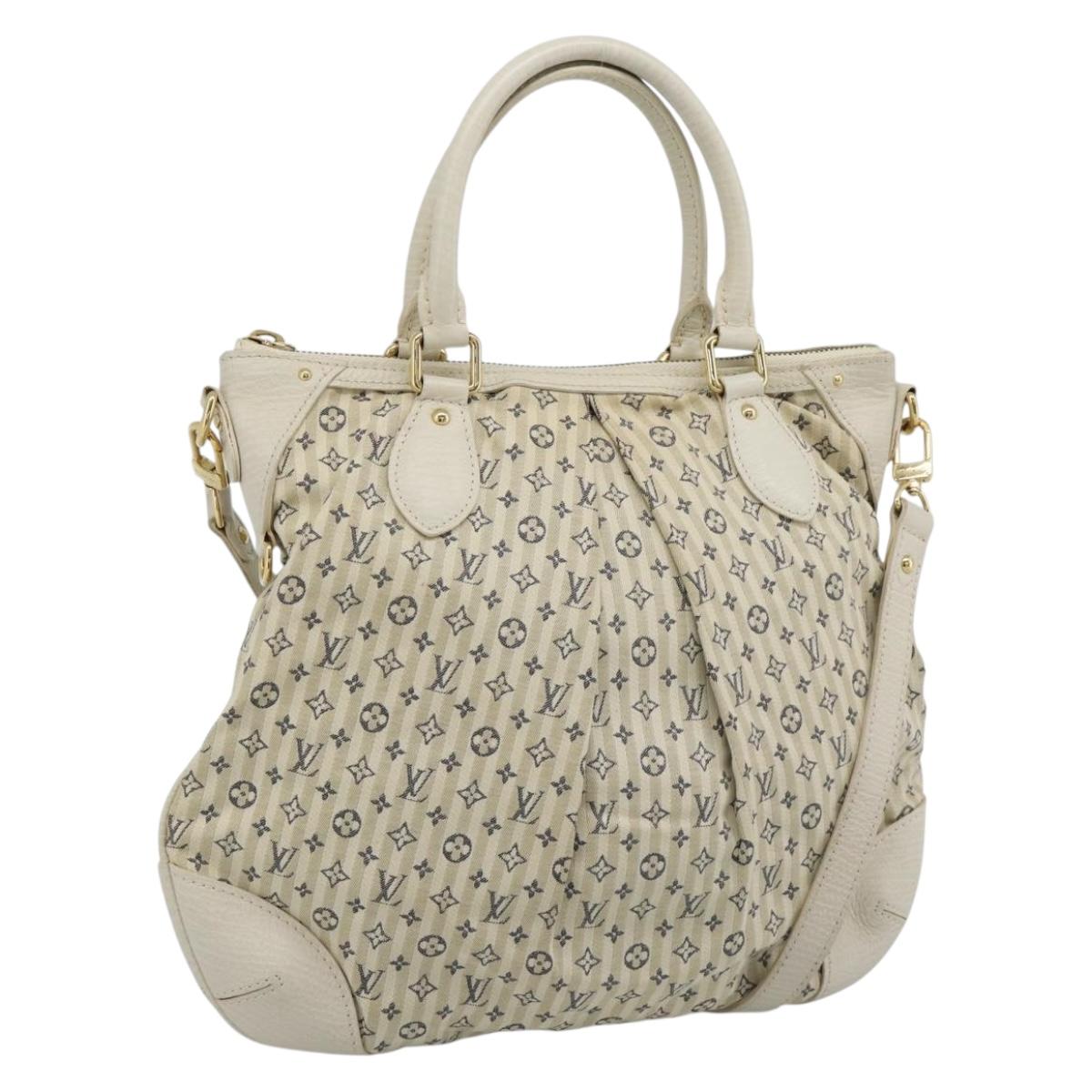 LOUIS VUITTON Mini Lin Croisette Marina PM Bag Blue Beige M95494 Auth 188795V