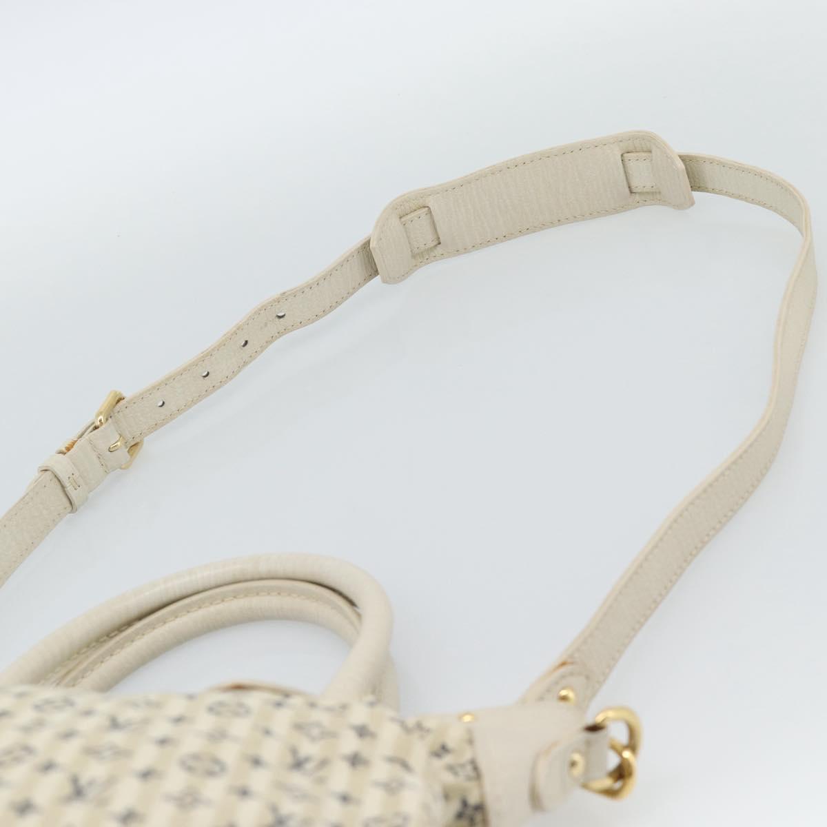 LOUIS VUITTON Mini Lin Croisette Marina PM Bag Blue Beige M95494 Auth 188795V