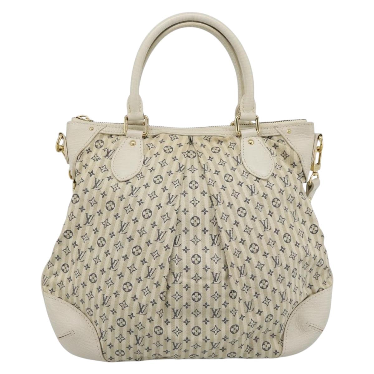 LOUIS VUITTON Mini Lin Croisette Marina PM Bag Blue Beige M95494 Auth 188795V