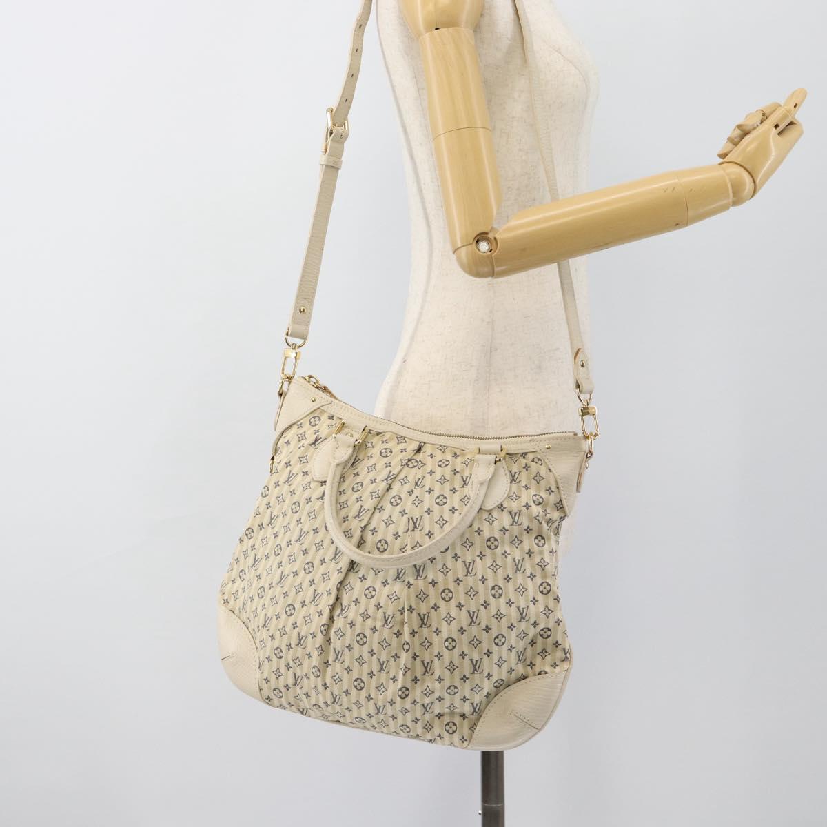 LOUIS VUITTON Mini Lin Croisette Marina PM Bag Blue Beige M95494 Auth 188795V