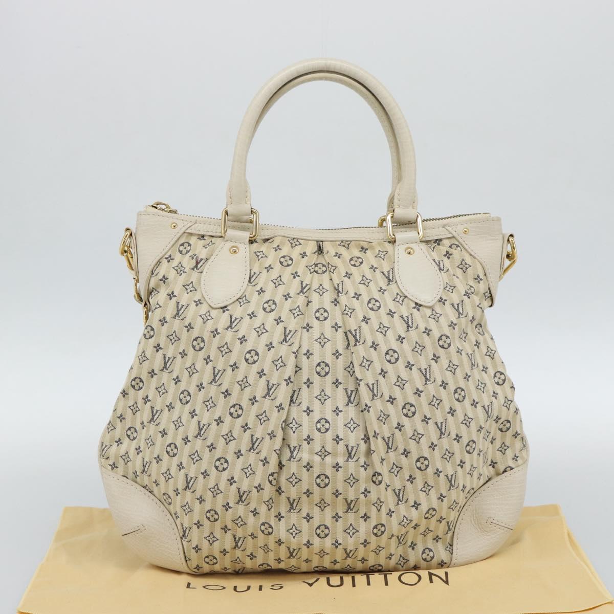 LOUIS VUITTON Mini Lin Croisette Marina PM Bag Blue Beige M95494 Auth 188795V