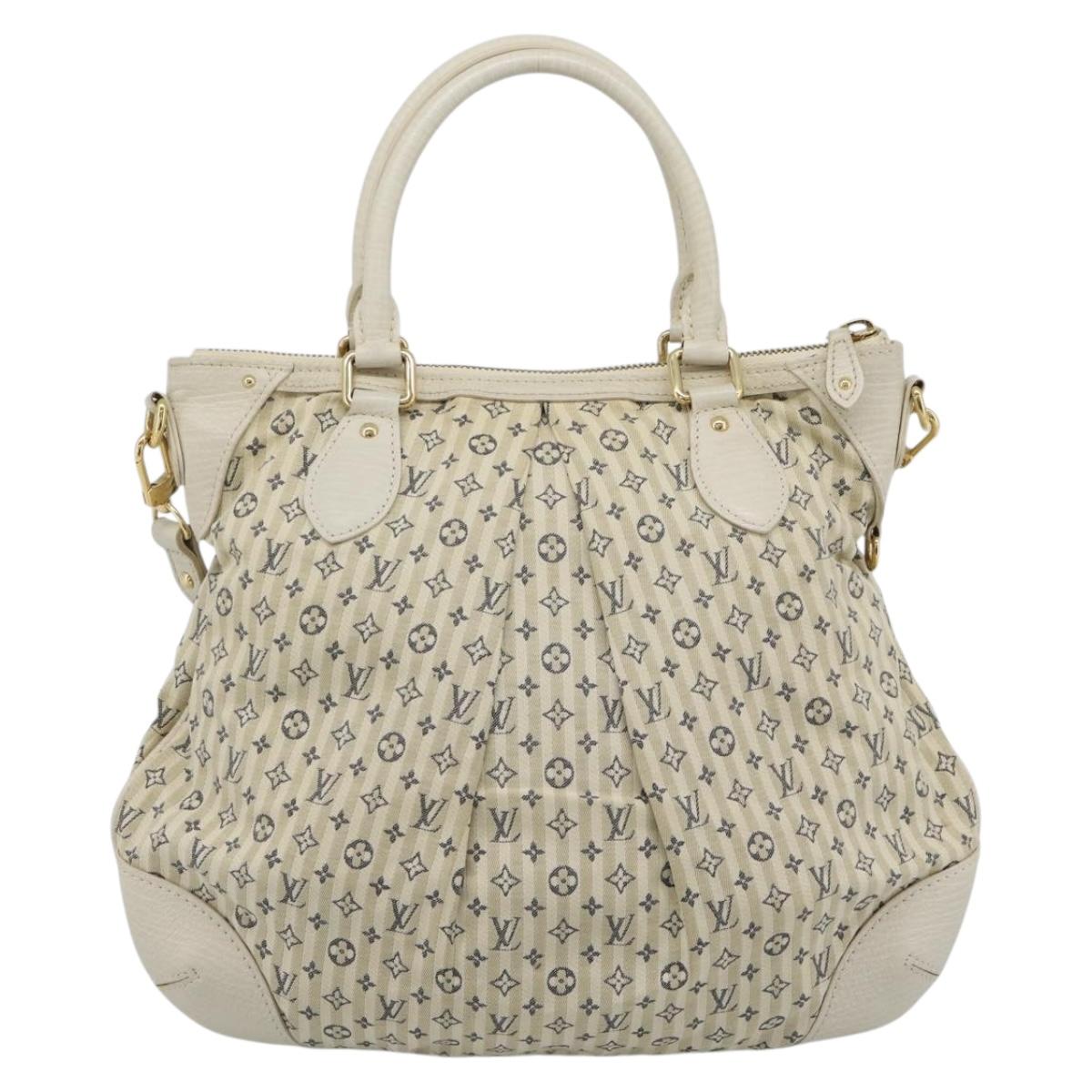 LOUIS VUITTON Mini Lin Croisette Marina PM Bag Blue Beige M95494 Auth 188795V