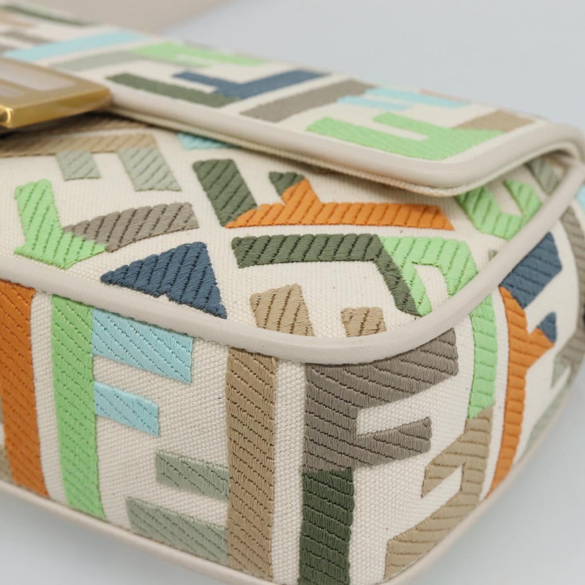 FENDI Zucca Canvas Mamma Baguette Bag 2way Multicolor Gold Auth 188798SM