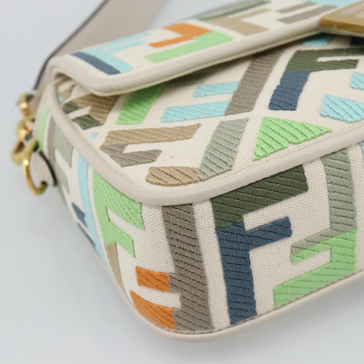 FENDI Zucca Canvas Mamma Baguette Bag 2way Multicolor Gold Auth 188798SM