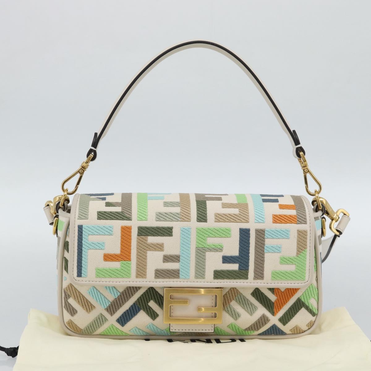 FENDI Zucca Canvas Mamma Baguette Bag 2way Multicolor Gold Auth 188798SM