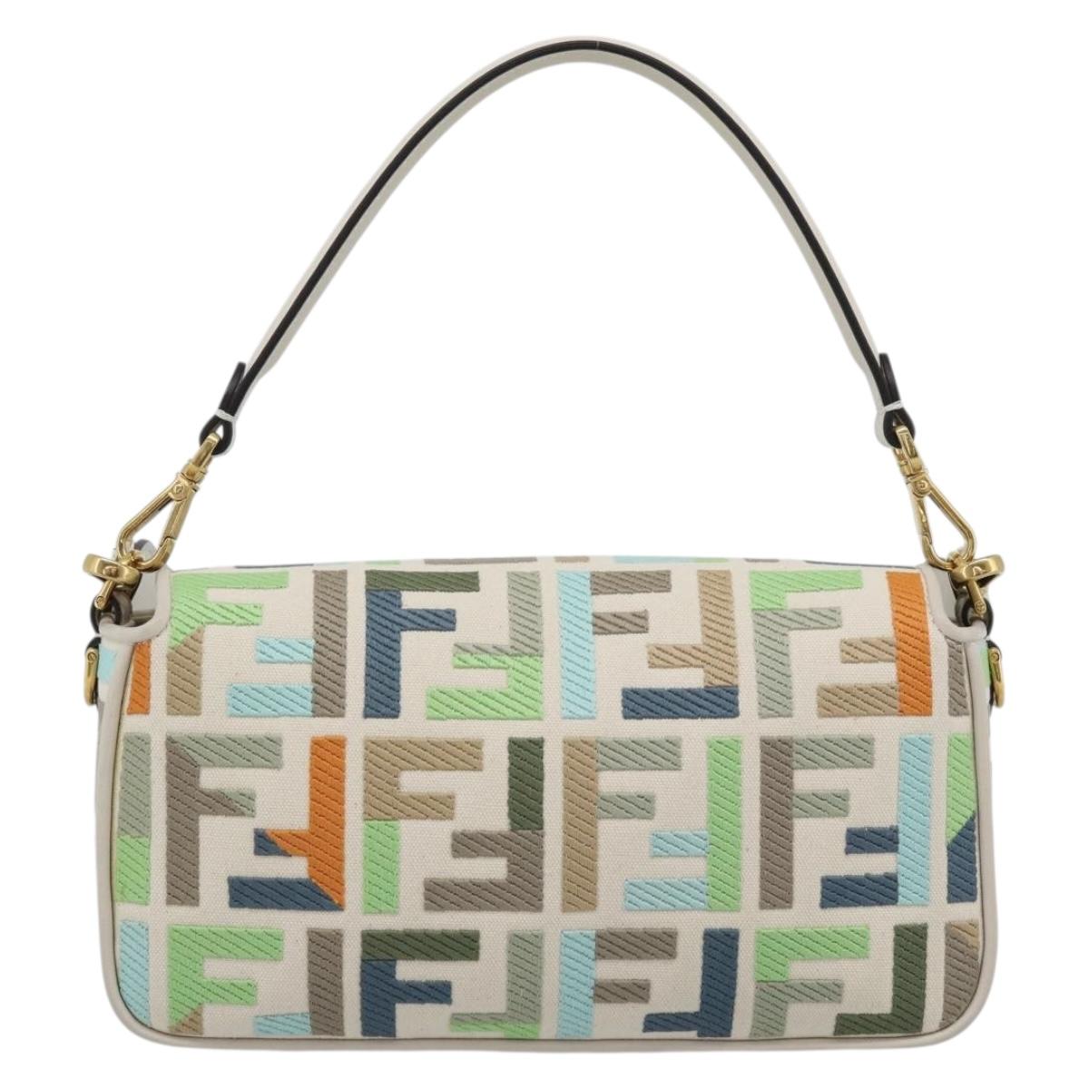 FENDI Zucca Canvas Mamma Baguette Bag 2way Multicolor Gold Auth 188798SM