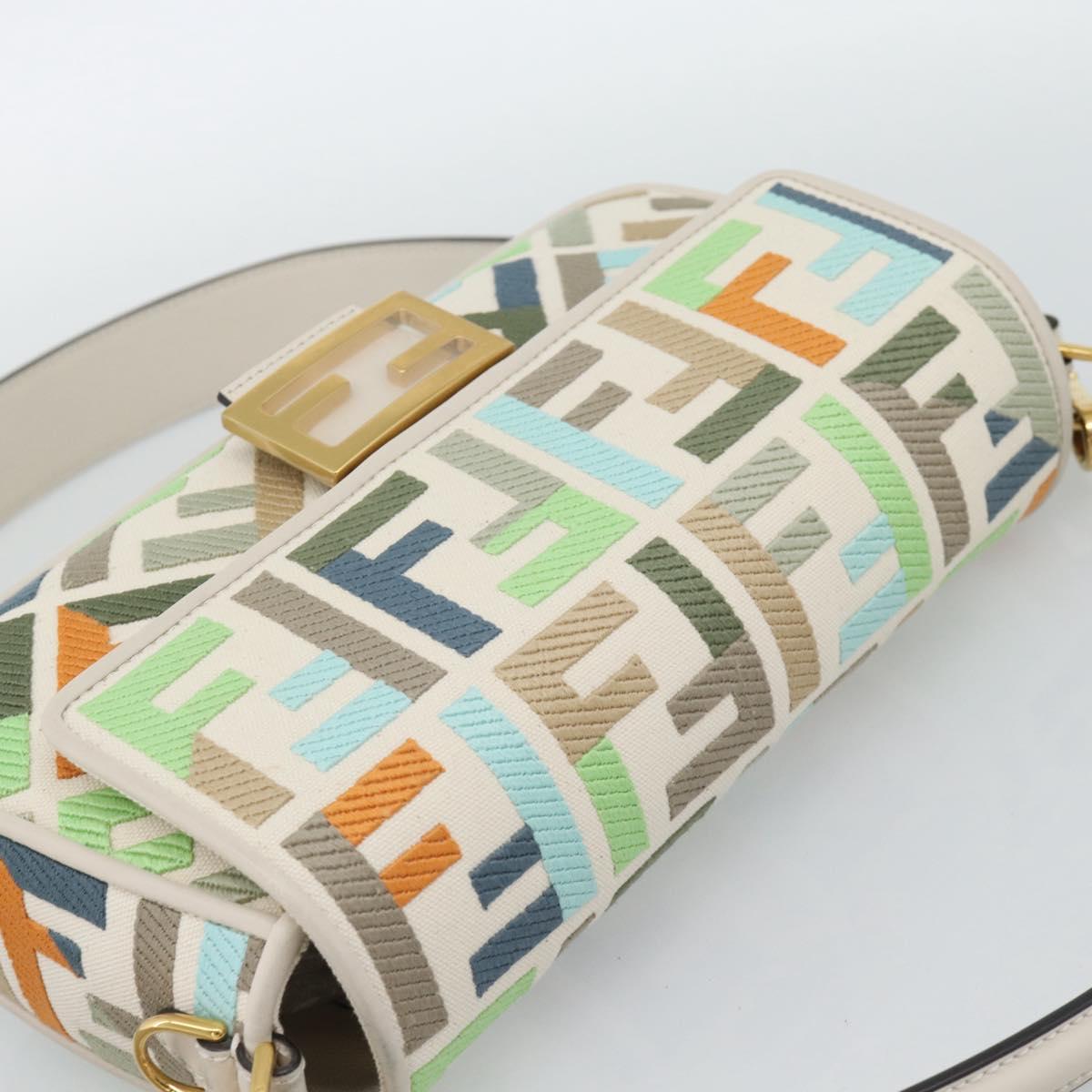 FENDI Zucca Canvas Mamma Baguette Bag 2way Multicolor Gold Auth 188798SM