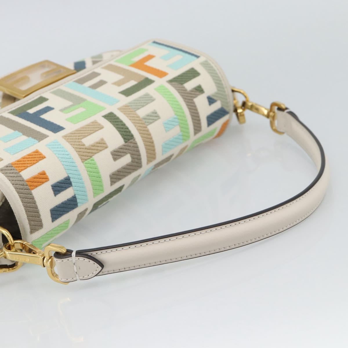 FENDI Zucca Canvas Mamma Baguette Bag 2way Multicolor Gold Auth 188798SM