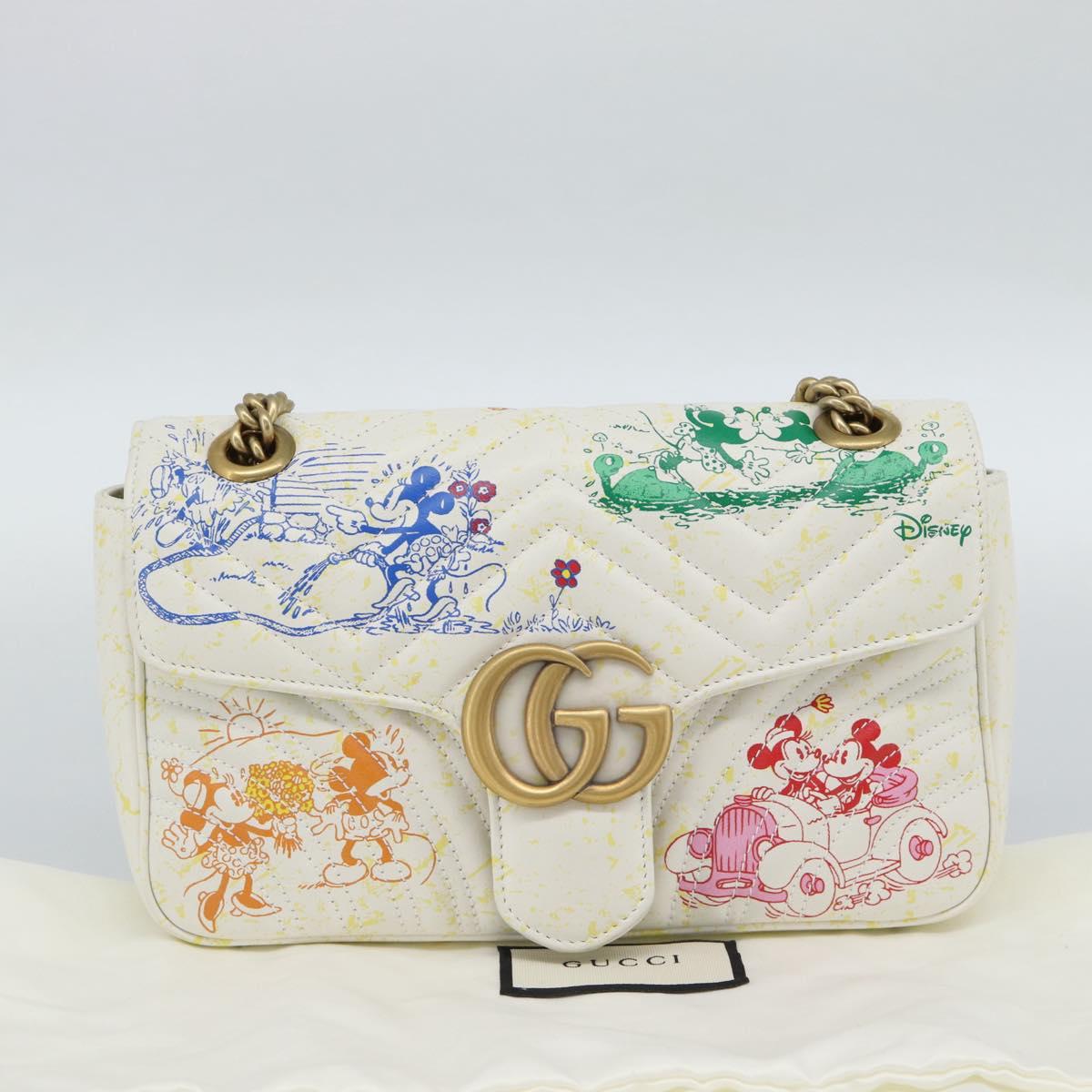 GUCCI GG Marmont Chain Disney Collaboration Bag Leather 443497 Auth 188800SM