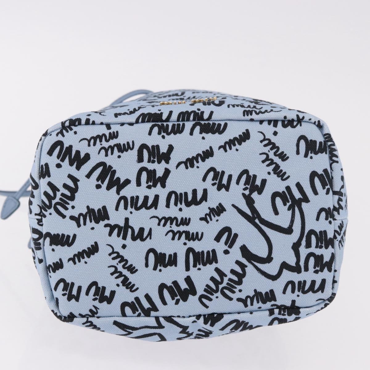 Miu Miu Purse Hand Bag Canvas Blue Gold Auth 188801SAM