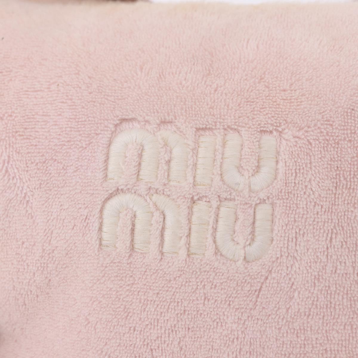 Miu Miu Hand Pouch Pile Pink Gold Auth 188807A