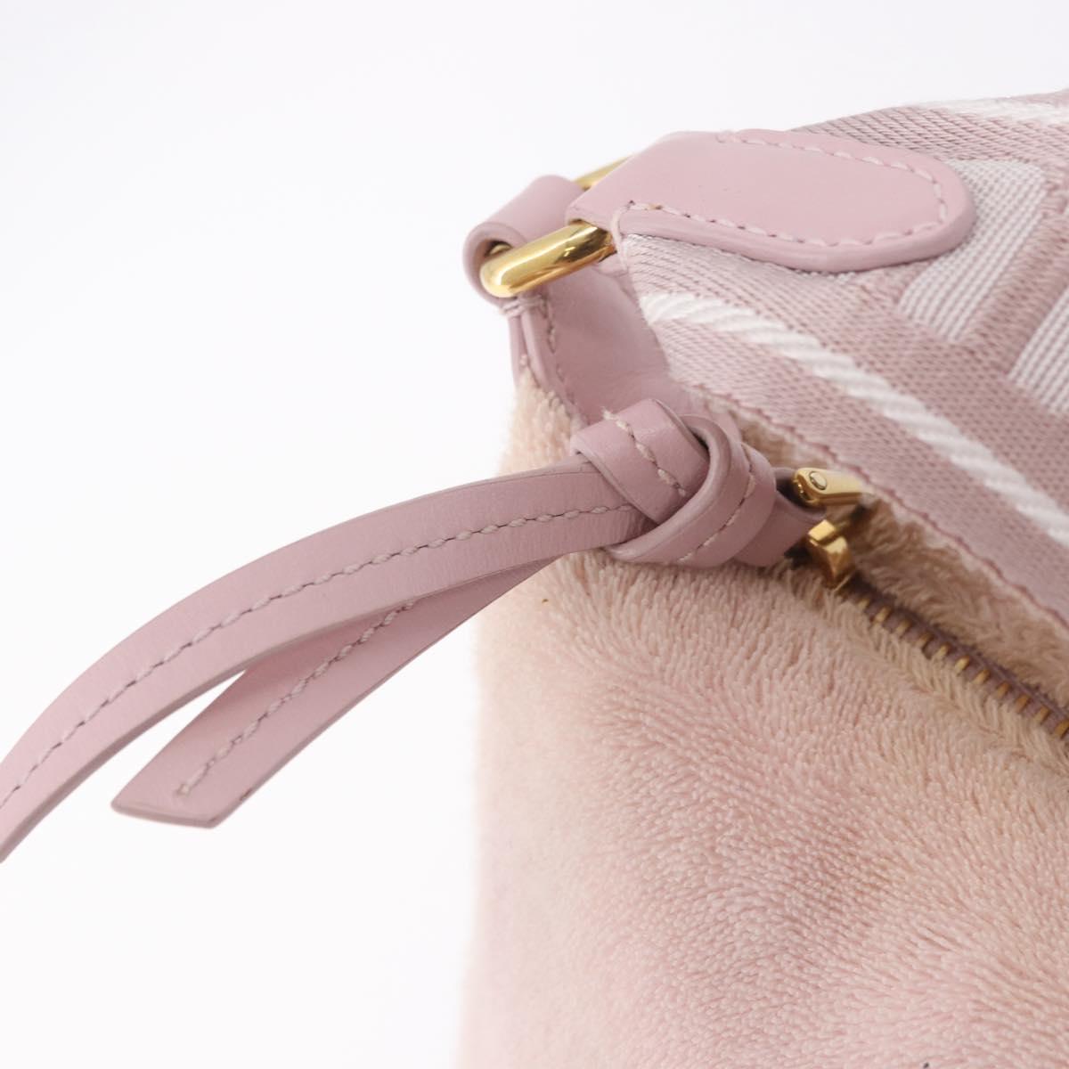 Miu Miu Hand Pouch Pile Pink Gold Auth 188807A