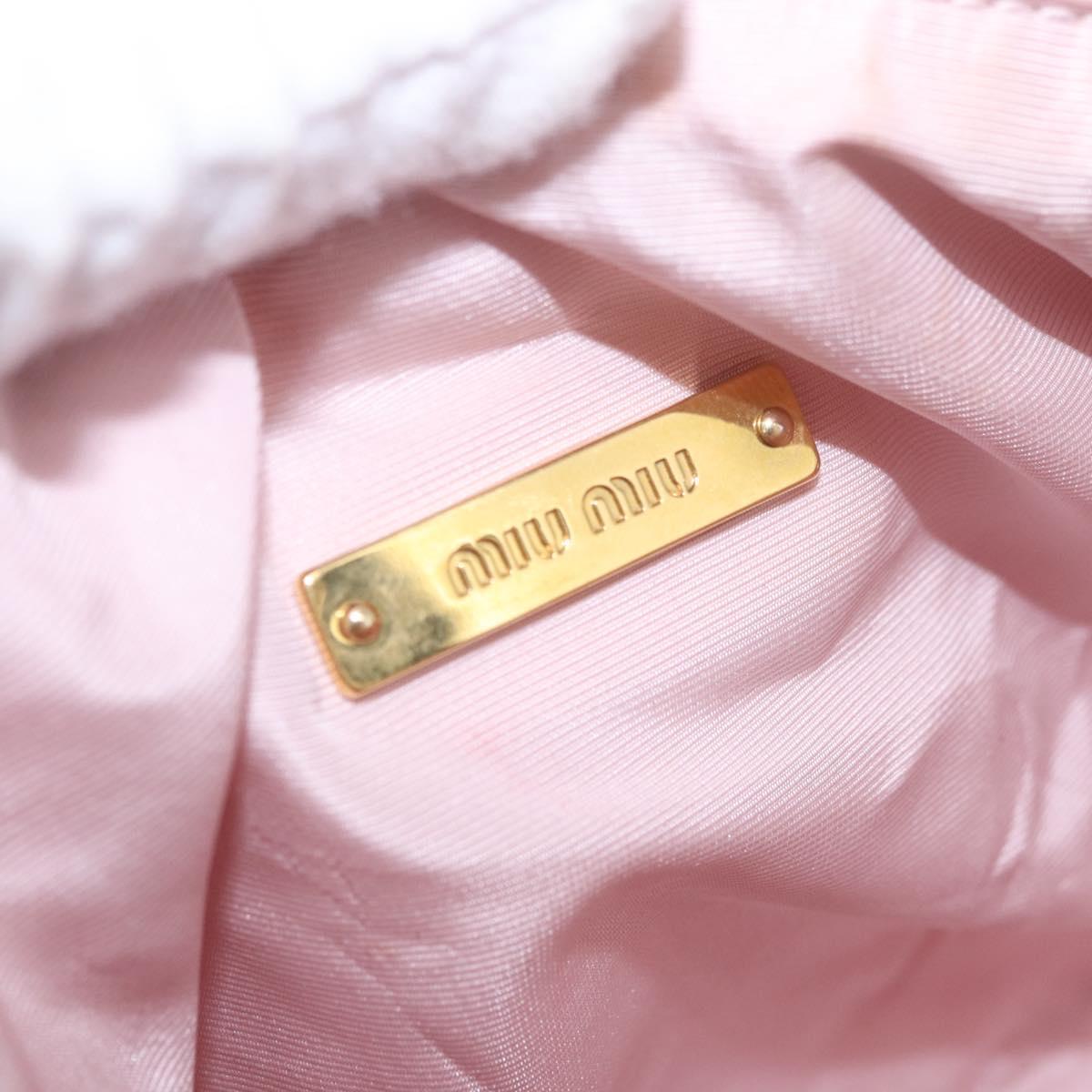 Miu Miu Hand Pouch Pile Pink Gold Auth 188807A