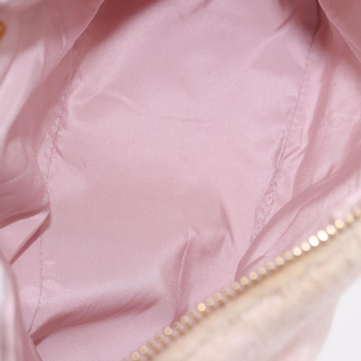 Miu Miu Hand Pouch Pile Pink Gold Auth 188807A