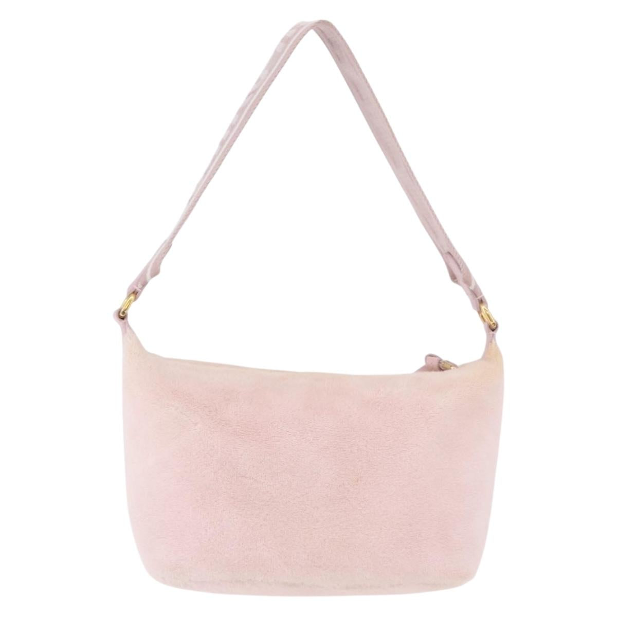Miu Miu Hand Pouch Pile Pink Gold Auth 188807A