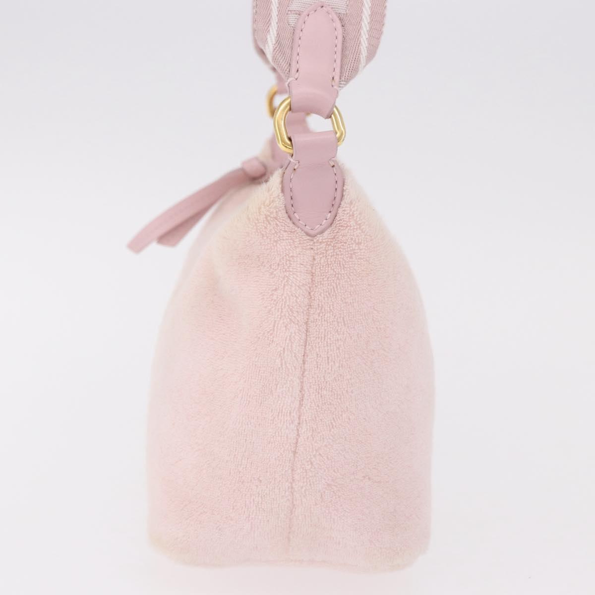 Miu Miu Hand Pouch Pile Pink Gold Auth 188807A