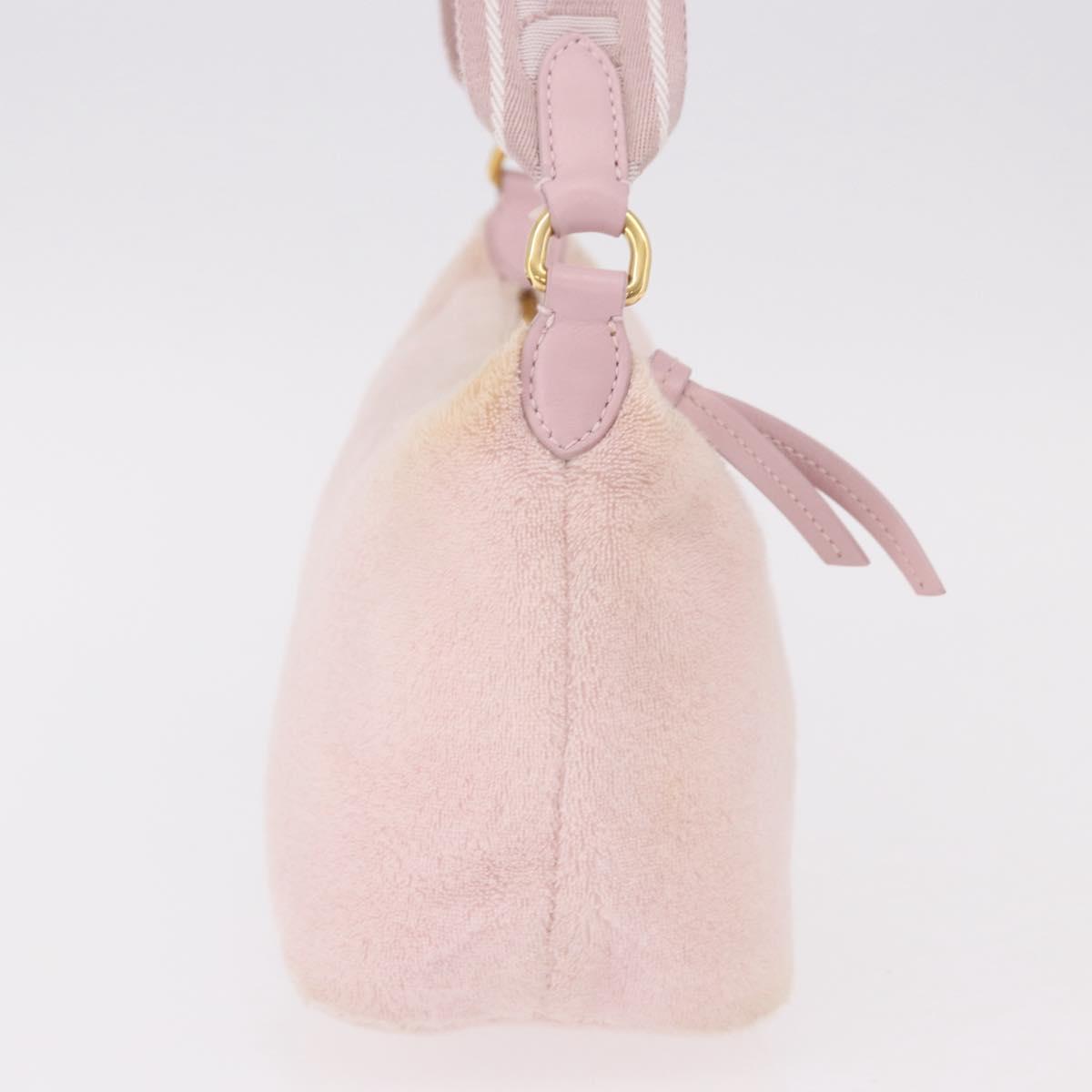 Miu Miu Hand Pouch Pile Pink Gold Auth 188807A