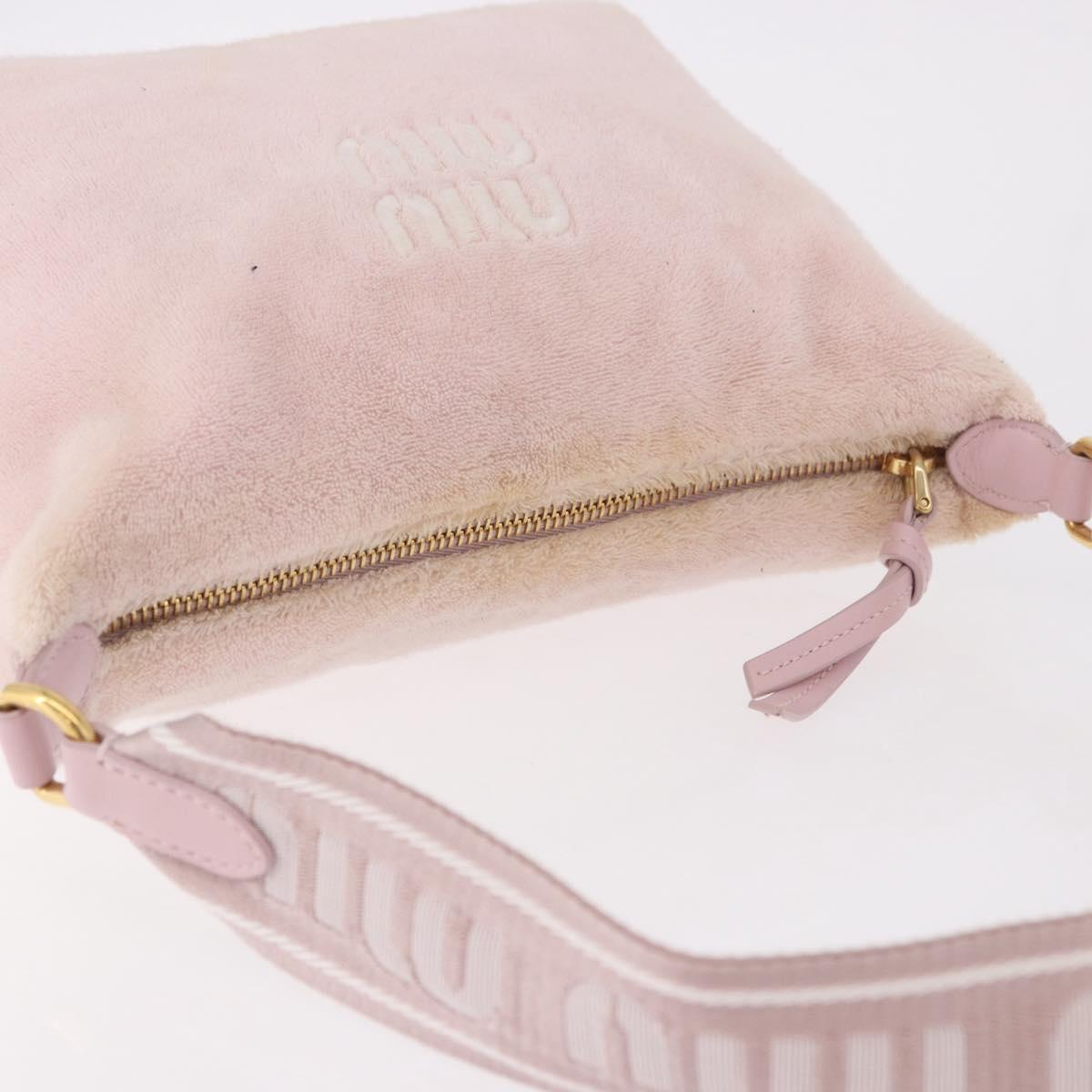 Miu Miu Hand Pouch Pile Pink Gold Auth 188807A