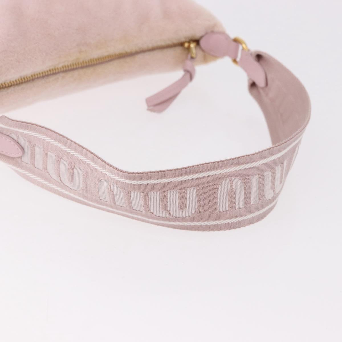 Miu Miu Hand Pouch Pile Pink Gold Auth 188807A
