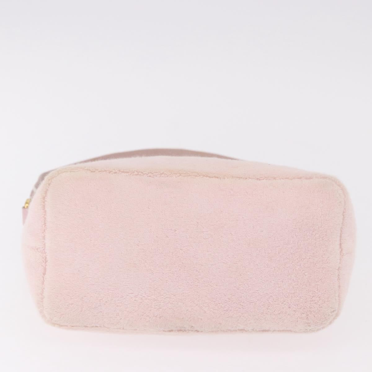 Miu Miu Hand Pouch Pile Pink Gold Auth 188807A