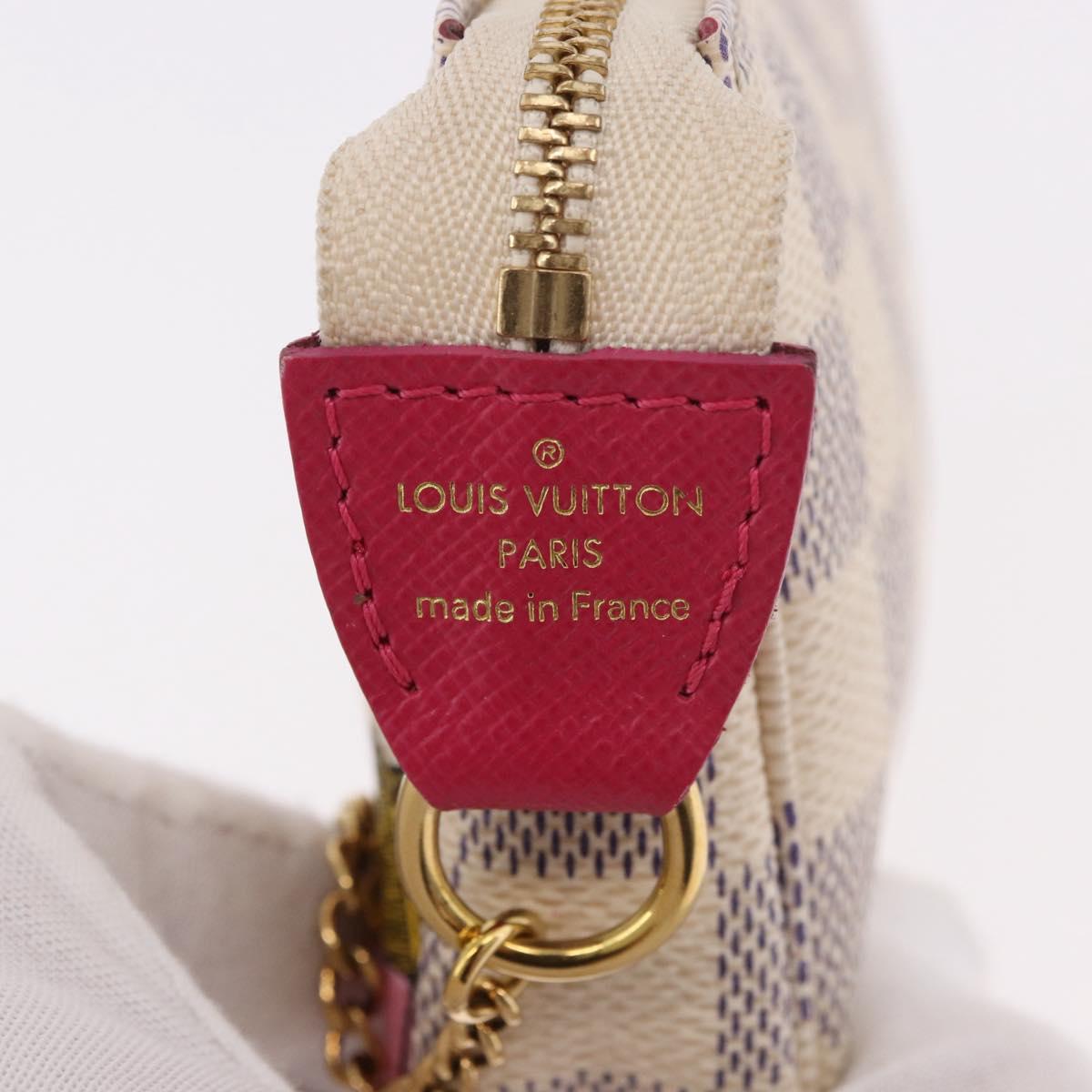 LOUIS VUITTON Damier Azur Vivienne Mini Pochette Accessoires N60487 Auth 188812SAM