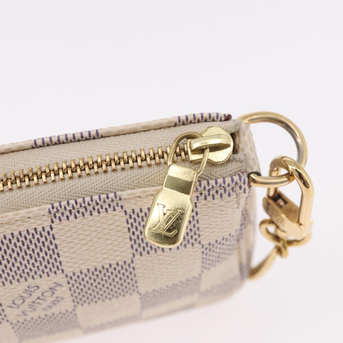 LOUIS VUITTON Damier Azur Vivienne Mini Pochette Accessoires N60487 Auth 188812SAM