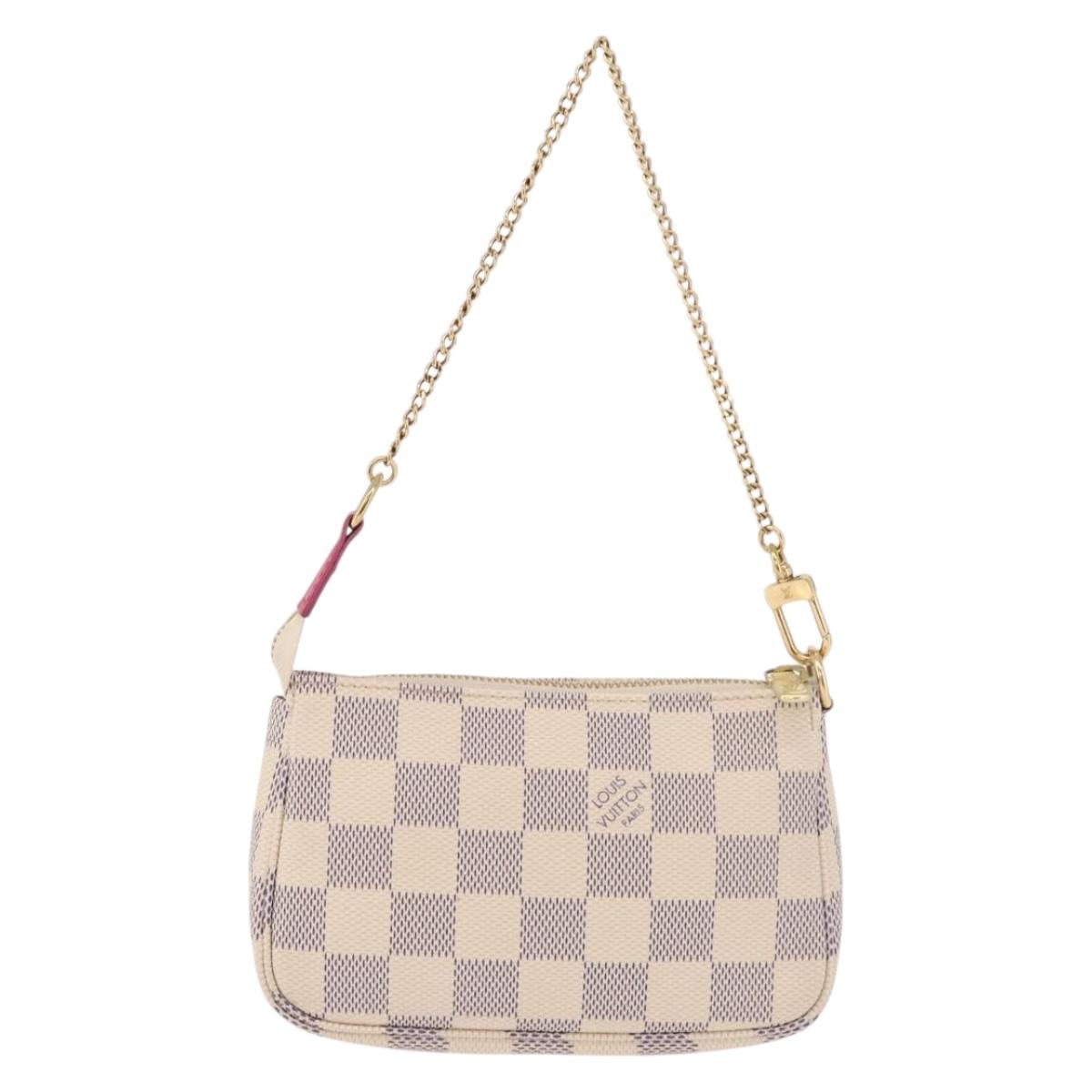 LOUIS VUITTON Damier Azur Vivienne Mini Pochette Accessoires N60487 Auth 188812SAM