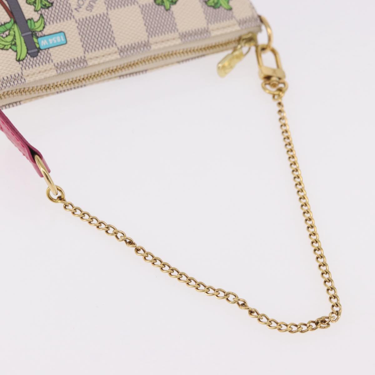 LOUIS VUITTON Damier Azur Vivienne Mini Pochette Accessoires N60487 Auth 188812SAM