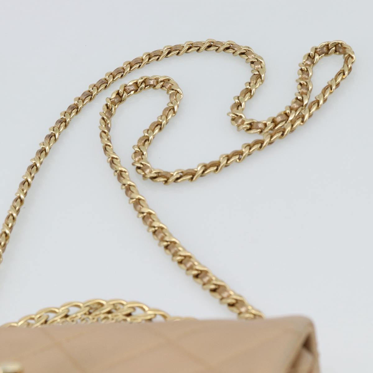 CHANEL Matelasse Chain Shoulder Bag Leather 2way Gold CC Auth 188813SM