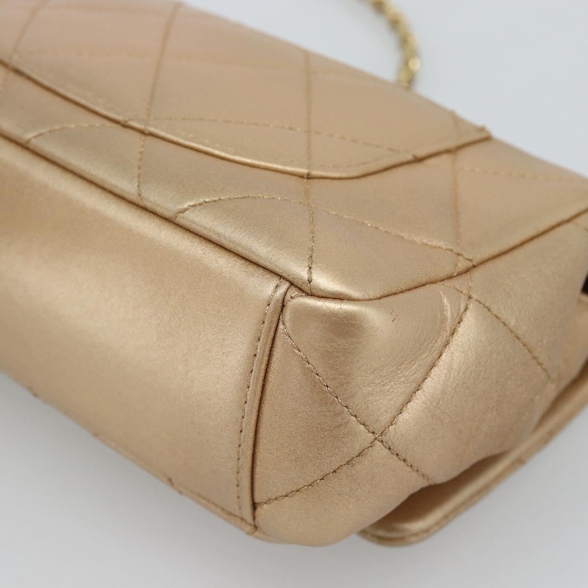 CHANEL Matelasse Chain Shoulder Bag Leather 2way Gold CC Auth 188813SM