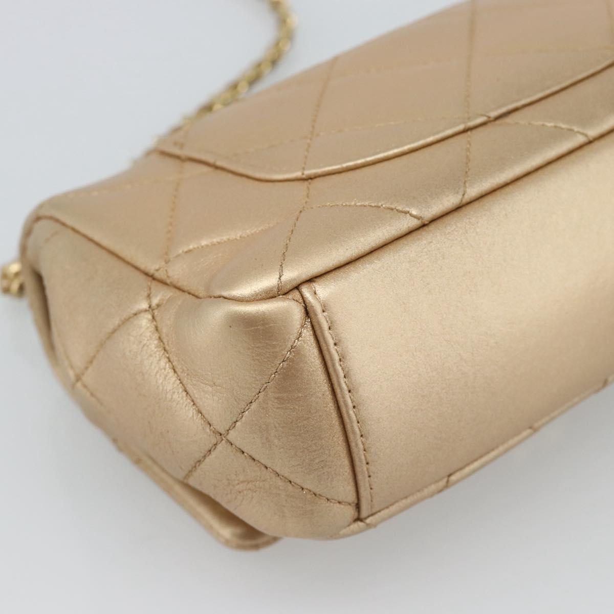 CHANEL Matelasse Chain Shoulder Bag Leather 2way Gold CC Auth 188813SM