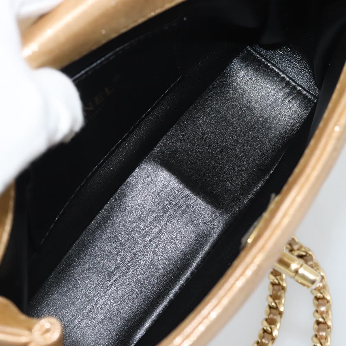 CHANEL Matelasse Chain Shoulder Bag Leather 2way Gold CC Auth 188813SM