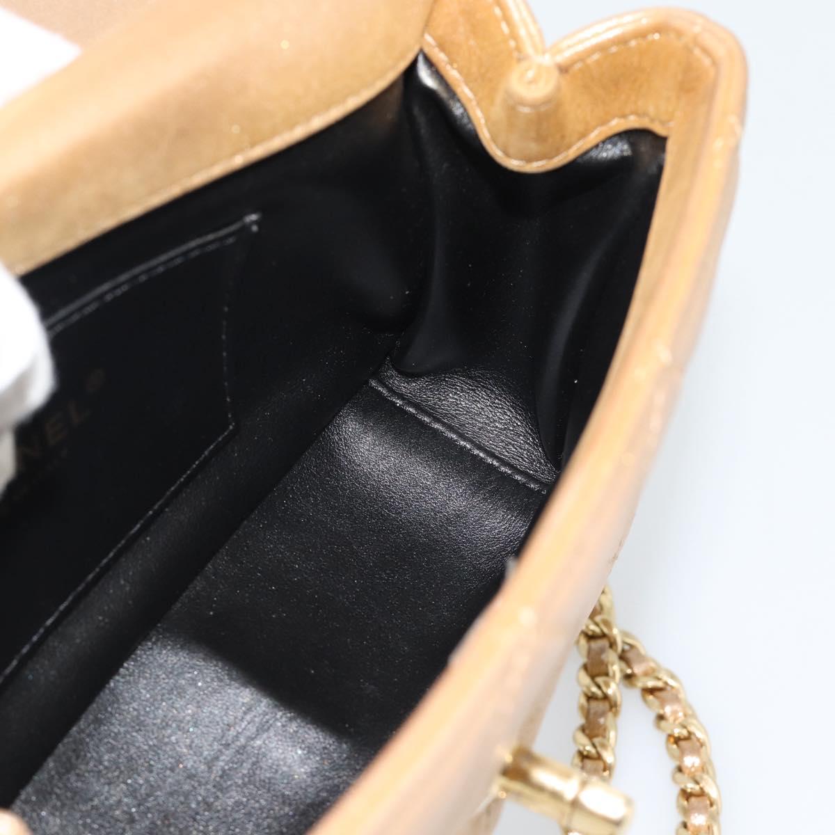 CHANEL Matelasse Chain Shoulder Bag Leather 2way Gold CC Auth 188813SM