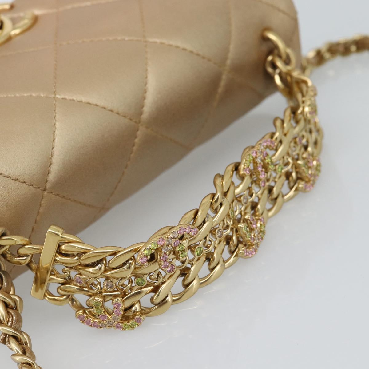CHANEL Matelasse Chain Shoulder Bag Leather 2way Gold CC Auth 188813SM