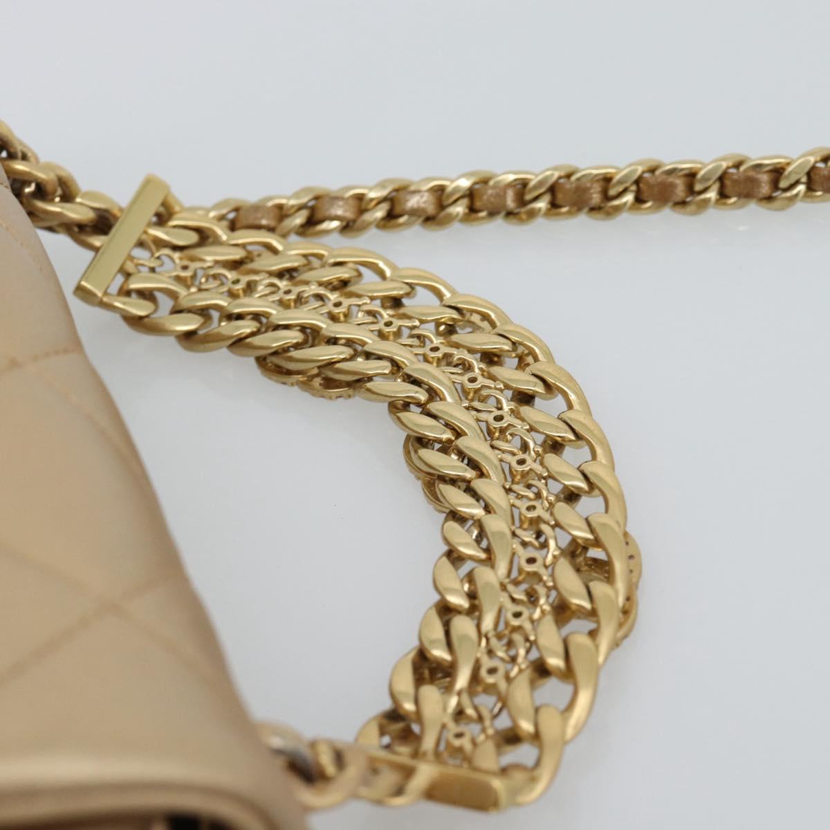 CHANEL Matelasse Chain Shoulder Bag Leather 2way Gold CC Auth 188813SM