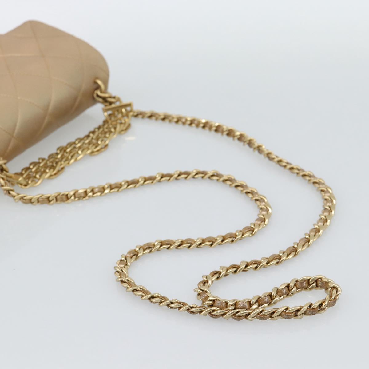 CHANEL Matelasse Chain Shoulder Bag Leather 2way Gold CC Auth 188813SM