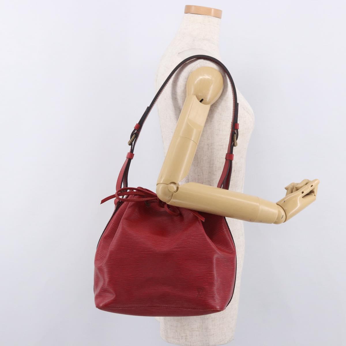 LOUIS VUITTON Epi Petit Noe Shoulder Bag Red M44107 LV Auth 188820