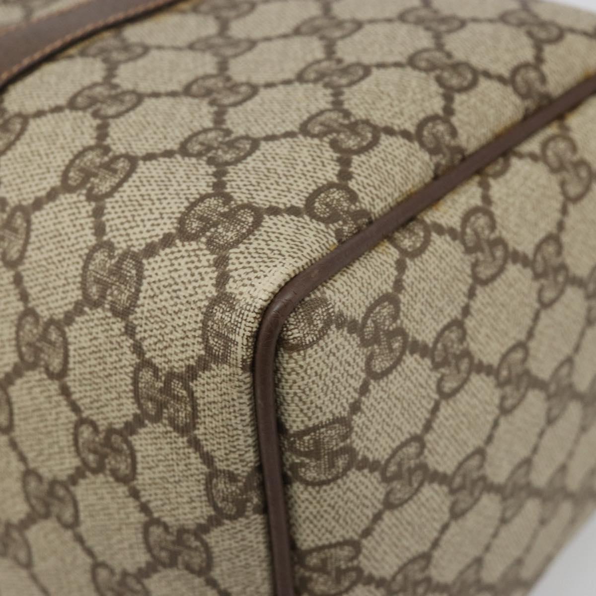 GUCCI GG Supreme Boston Bag PVC Beige Gold Auth 188821A