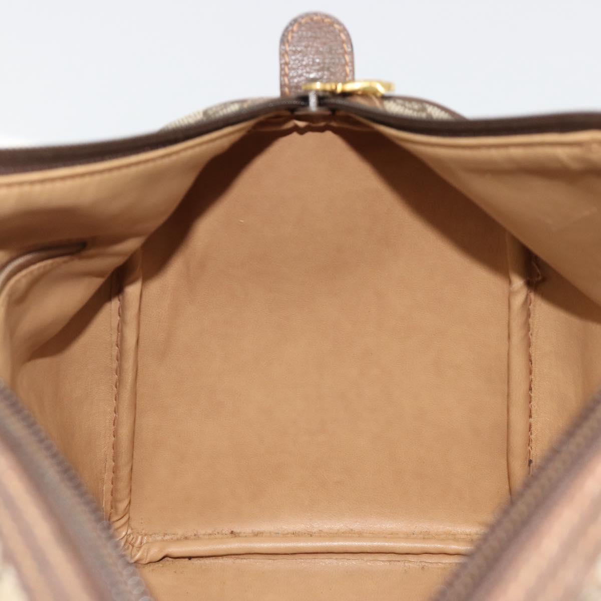 GUCCI GG Supreme Boston Bag PVC Beige Gold Auth 188821A